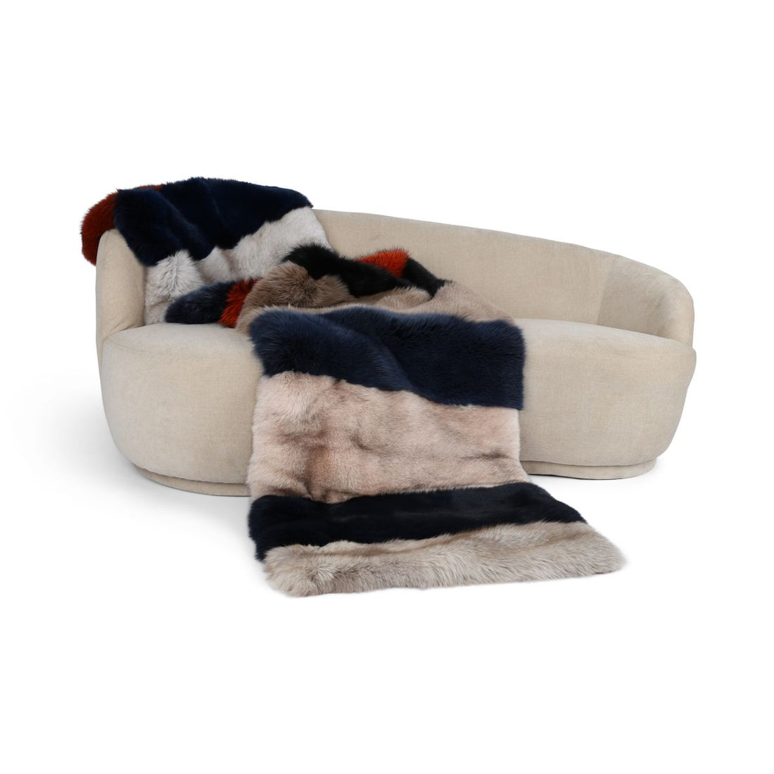 Premium rävpläd | Kashmir baksida | Flerfärgad | 70x260 cm