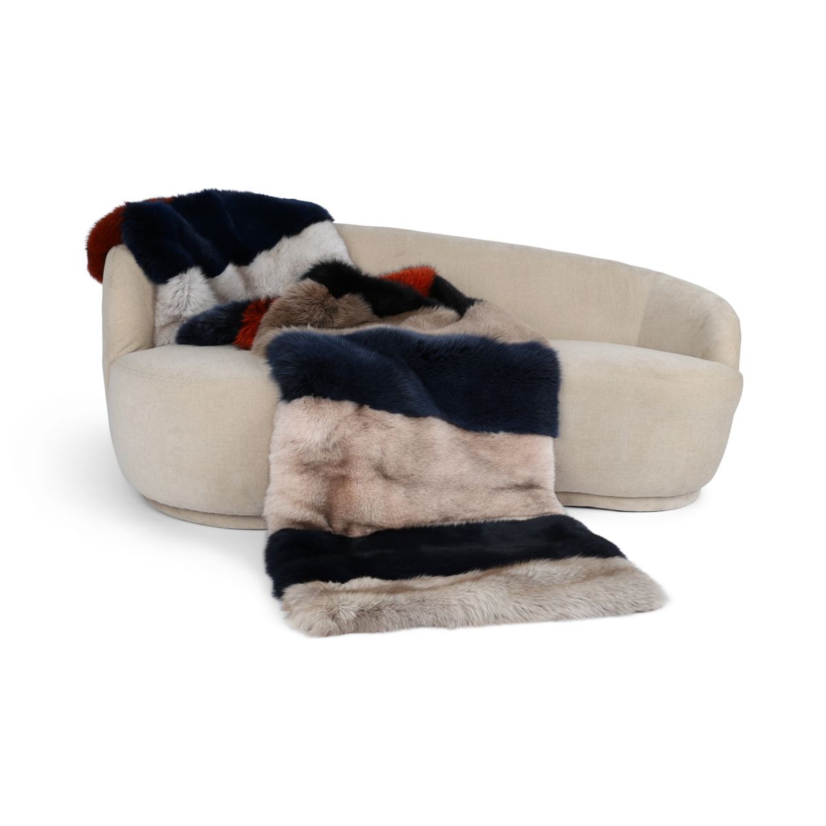 Premium rävpläd | Kashmir baksida | Flerfärgad | 70x260 cm