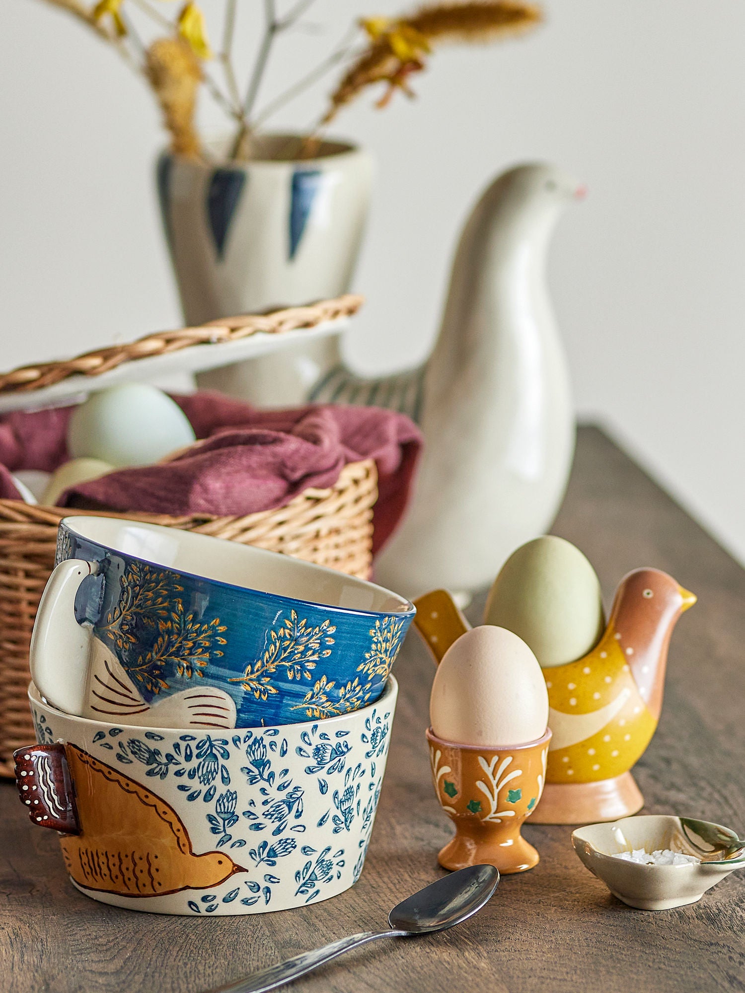 Bloomingville Birdy Egg Beaker, blå, stengods