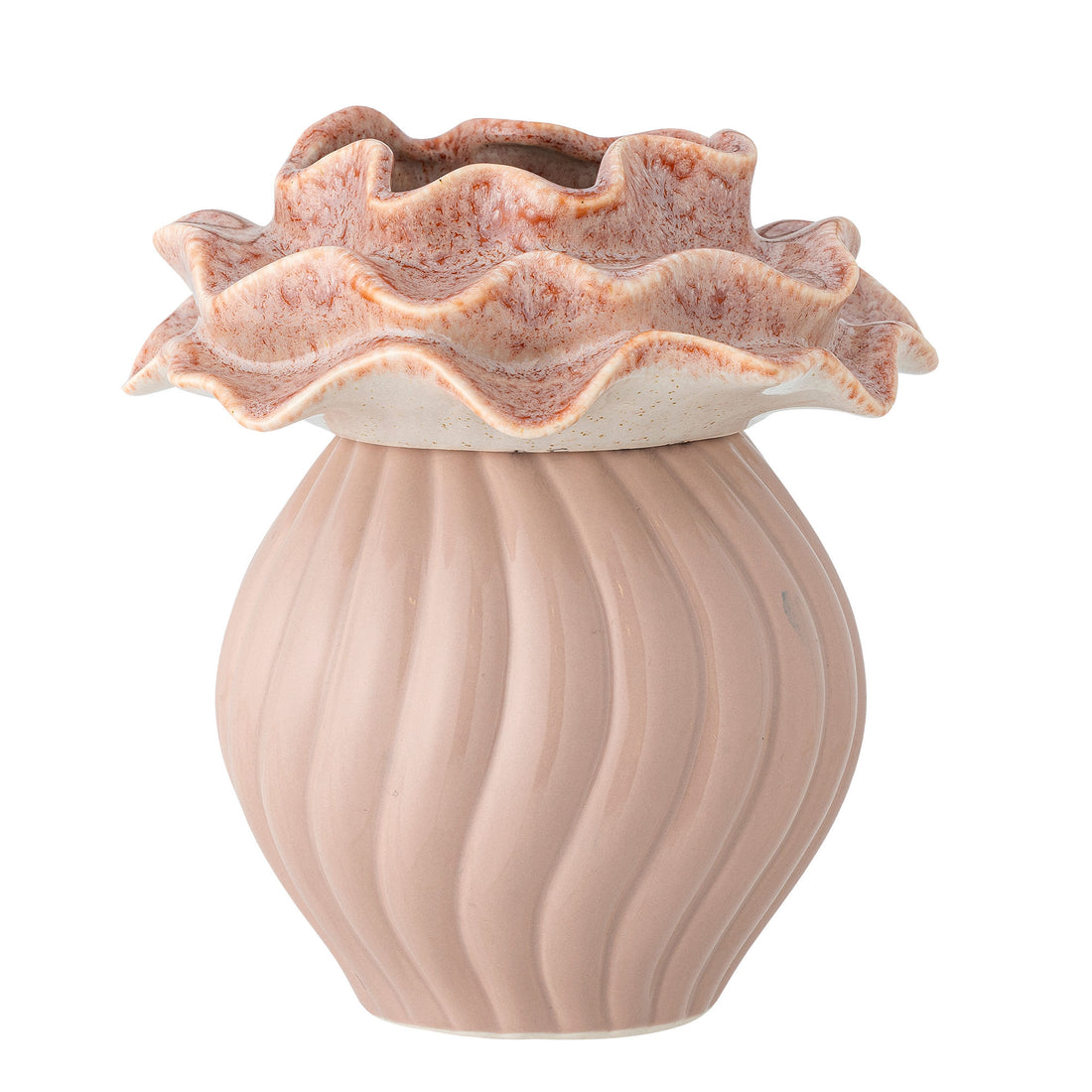 Bloomingville Petalia Vase, Rosa, stengods