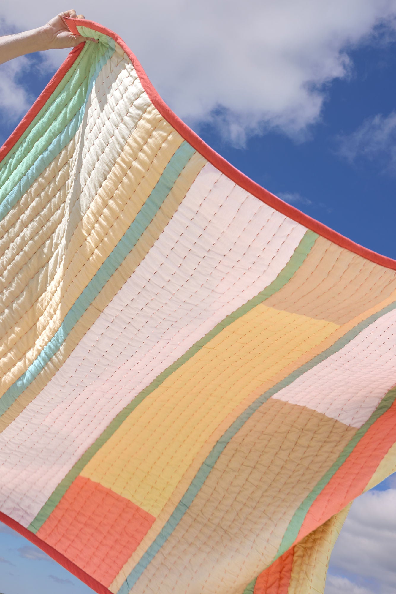 Hübsch Pavilion Plaid Block Coral/Multicolor