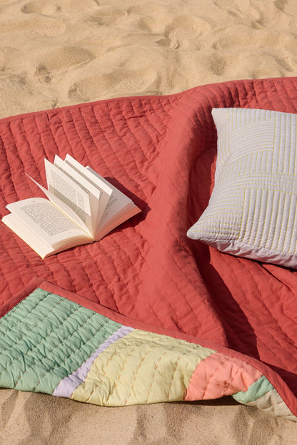 Hübsch Pavilion Plaid Block Coral/Multicolor