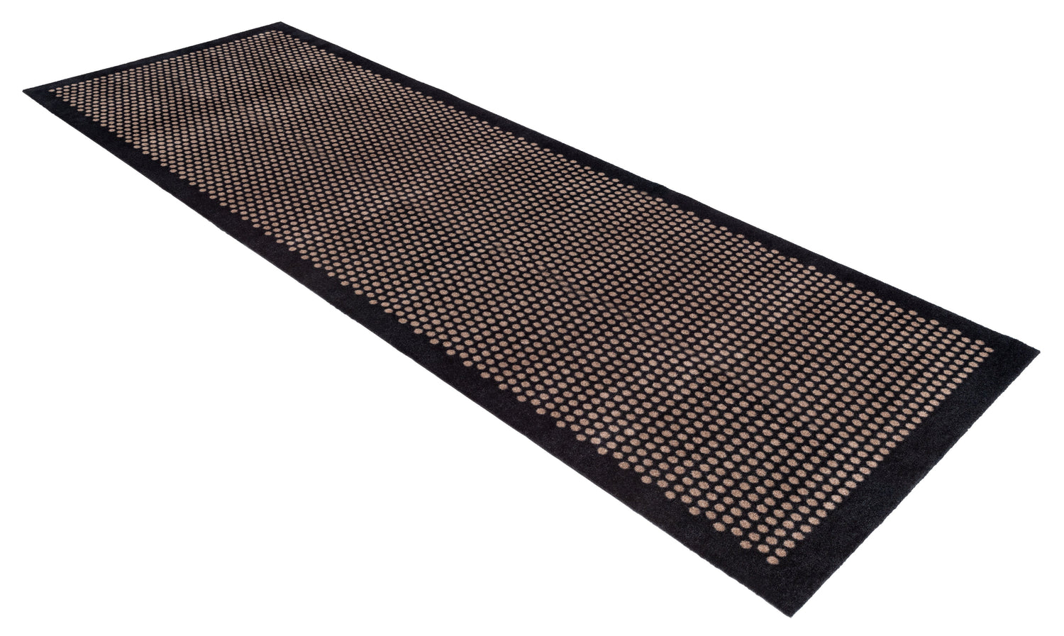 Golvmatta 100 x 300 cm - dot/svart sand