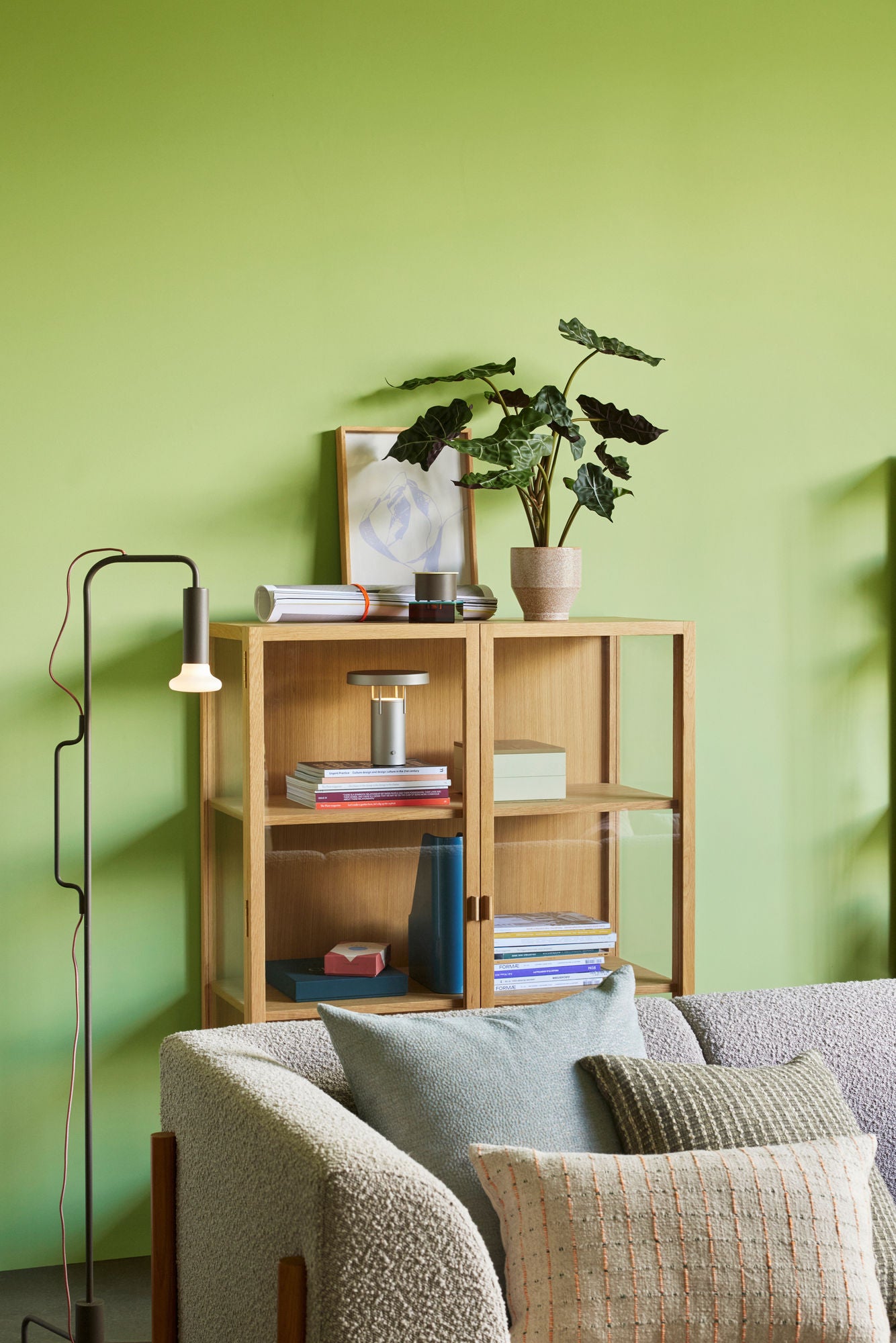 Hübsch rytmisk kudde beige/orange/svart