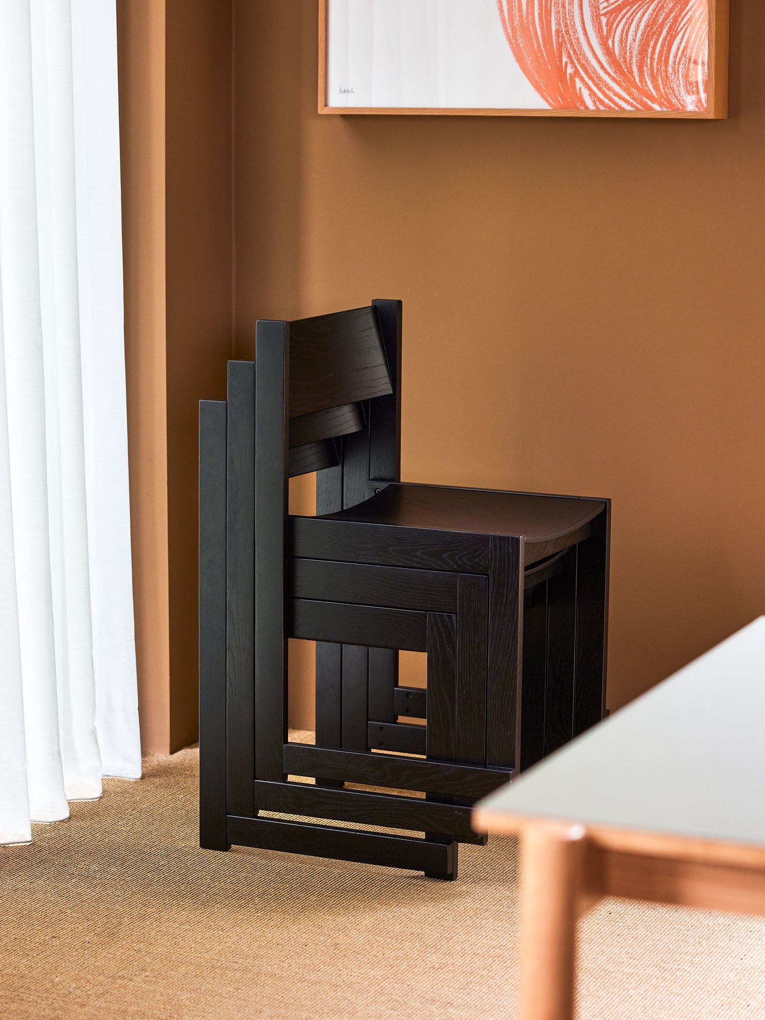 Hübsch forma matstol svart