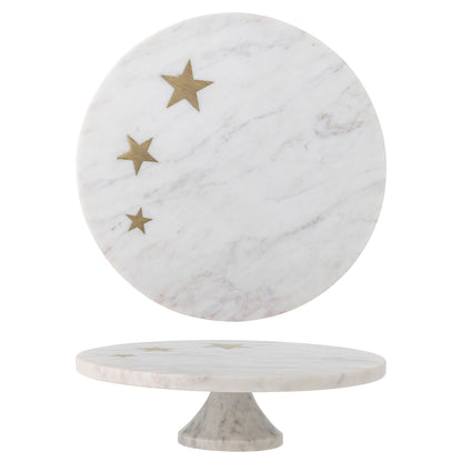 Bloomingville Fenya Star Cake Dish, vit, marmor