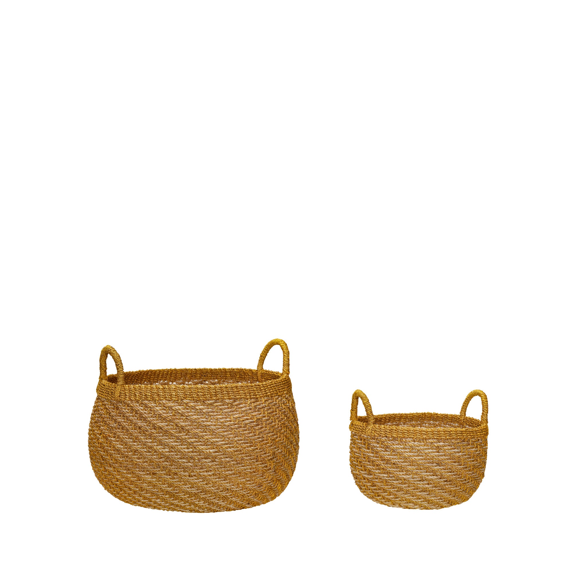 Solen Curve Nature/Orange (uppsättning av 2) - Ø31xH18, Ø40xH28cm