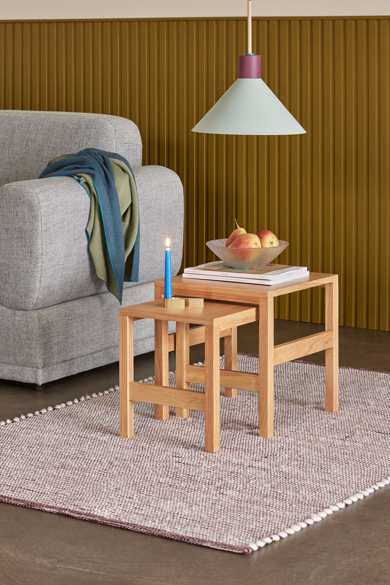 Hübsch vallmo matta vinröd/vit