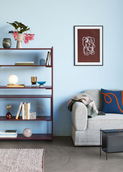 Hübsch vallmo matta vinröd/vit