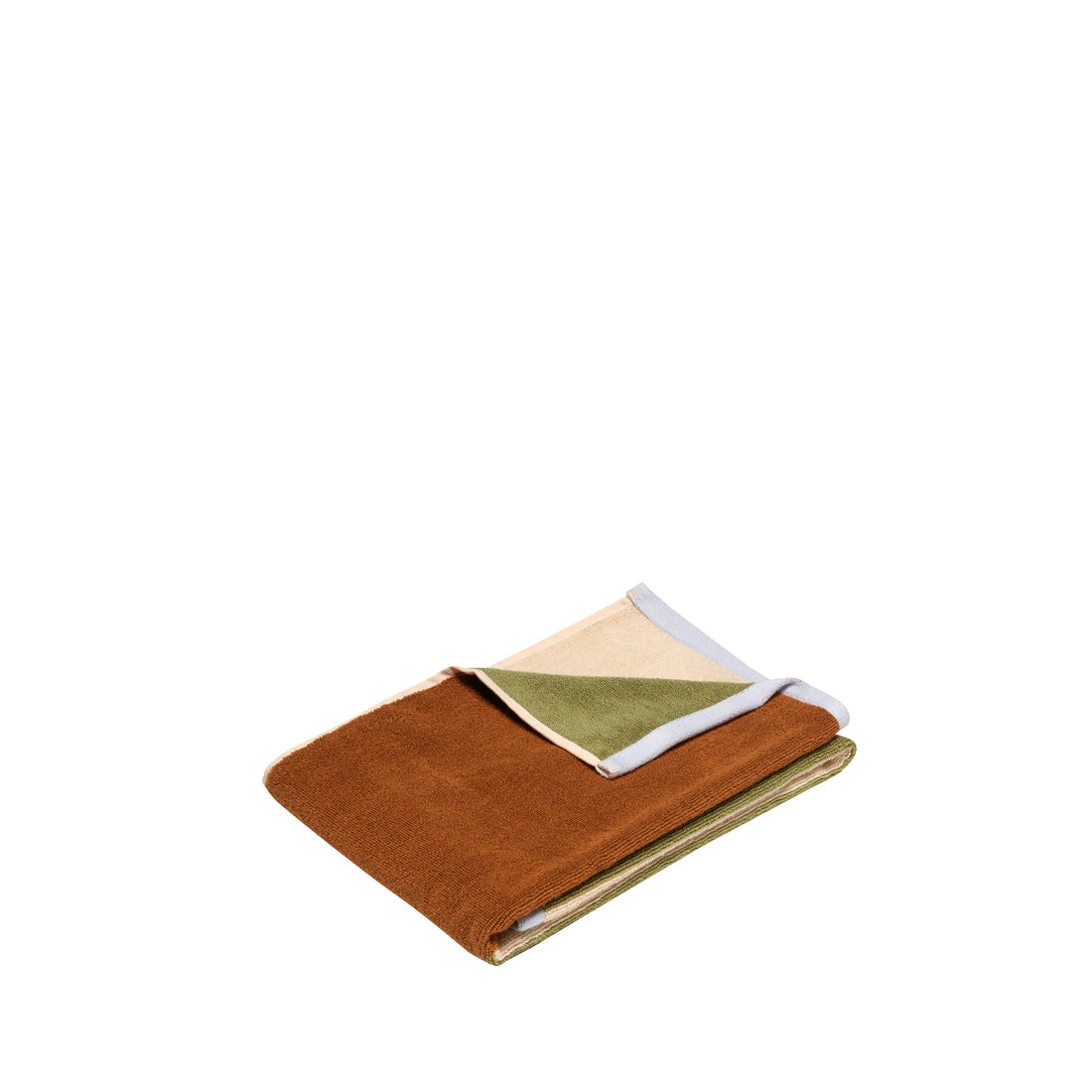 Hübsch block handduk liten brun/multicolor