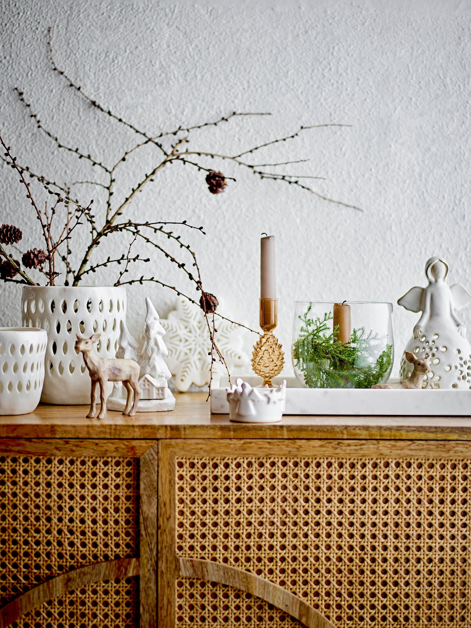 Bloomingville Majsa Fad, White, Marble