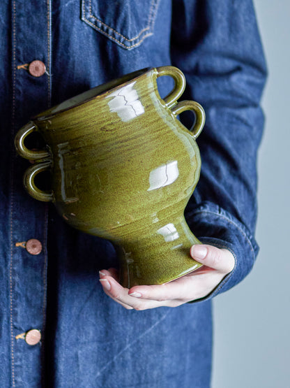 Bloomingville Raia Herbal Potted Hides, Green, Stoneware