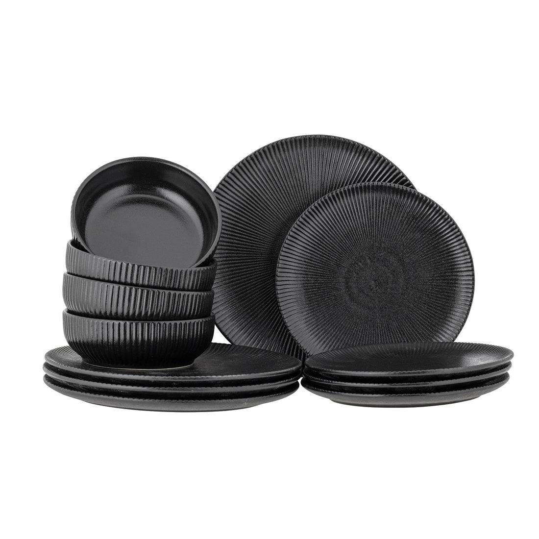Bloomingville NERI TABLE SERVICE SET, SVART, CONEGARE