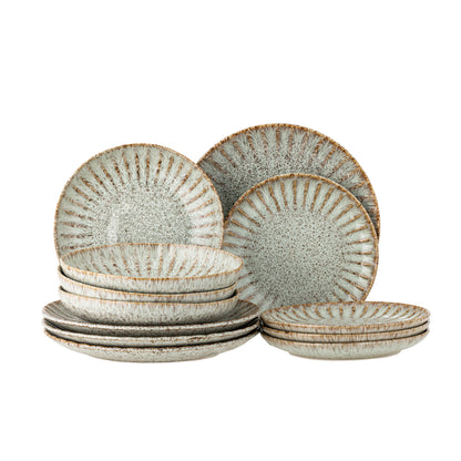 Creative Collection Fleur Design Service Set, Nature, Stoneware