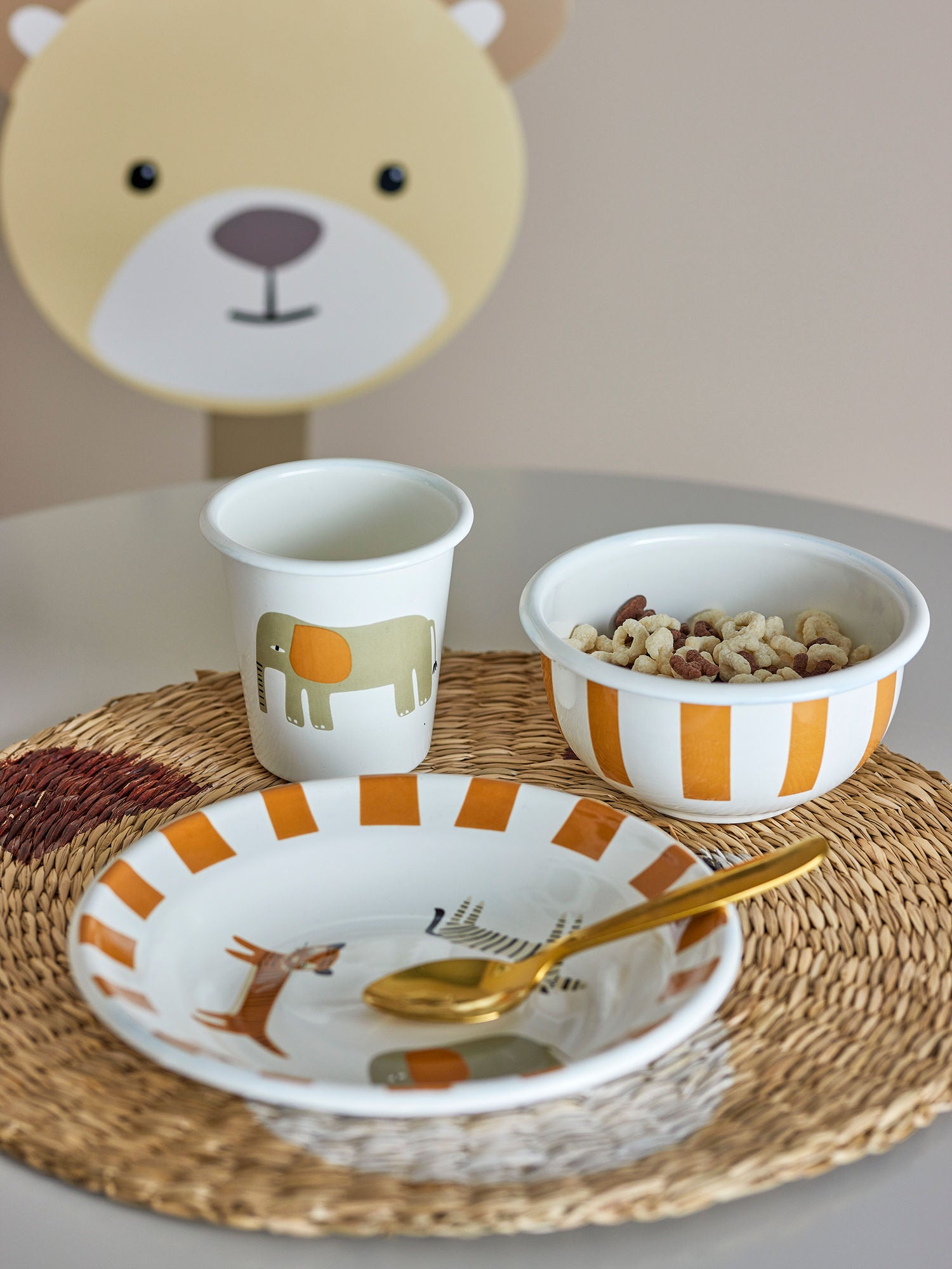 Bloomingville Mini Jesse Stel Set, Orange, Iron