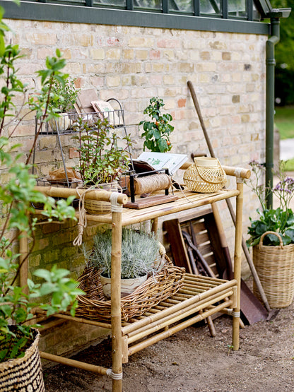 Malda Lanterns w/Glass, Nature, Bamboo