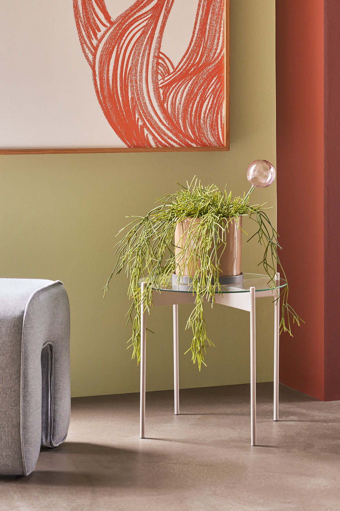 Flora Selvvander Rosa/Grön - 8x8xh27cm