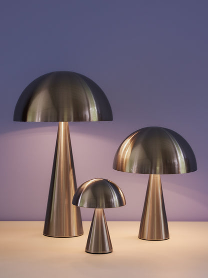 Mush bordslampa mini nickel - Ø25xh33cm
