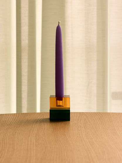 Blockljusstakar Grön/Blå &amp; Orange/Grön (set om 2) - 5x5h6cm