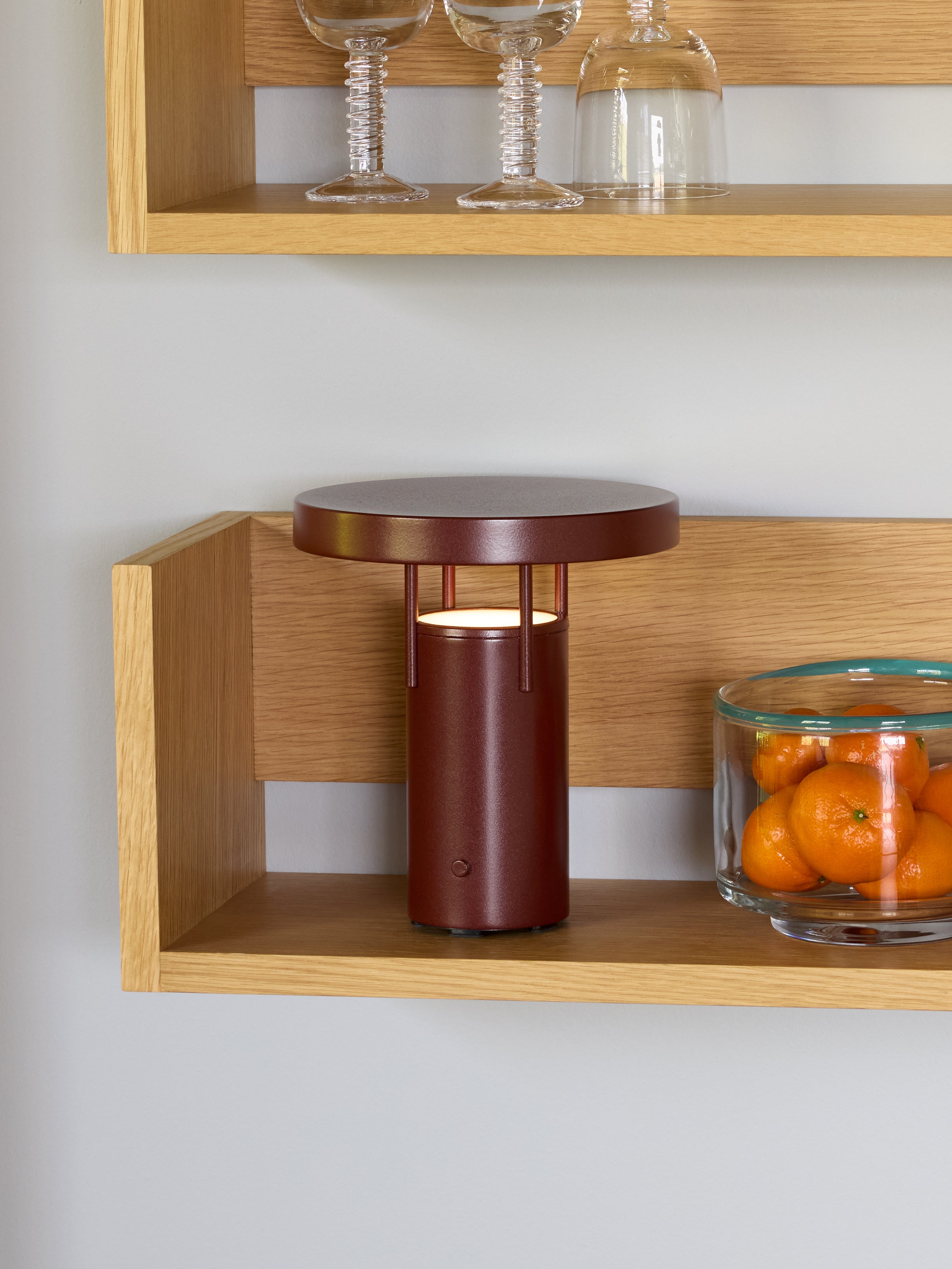 BringMe Portable Lamp Mini Metallic Burgundy - ø18xh20cm