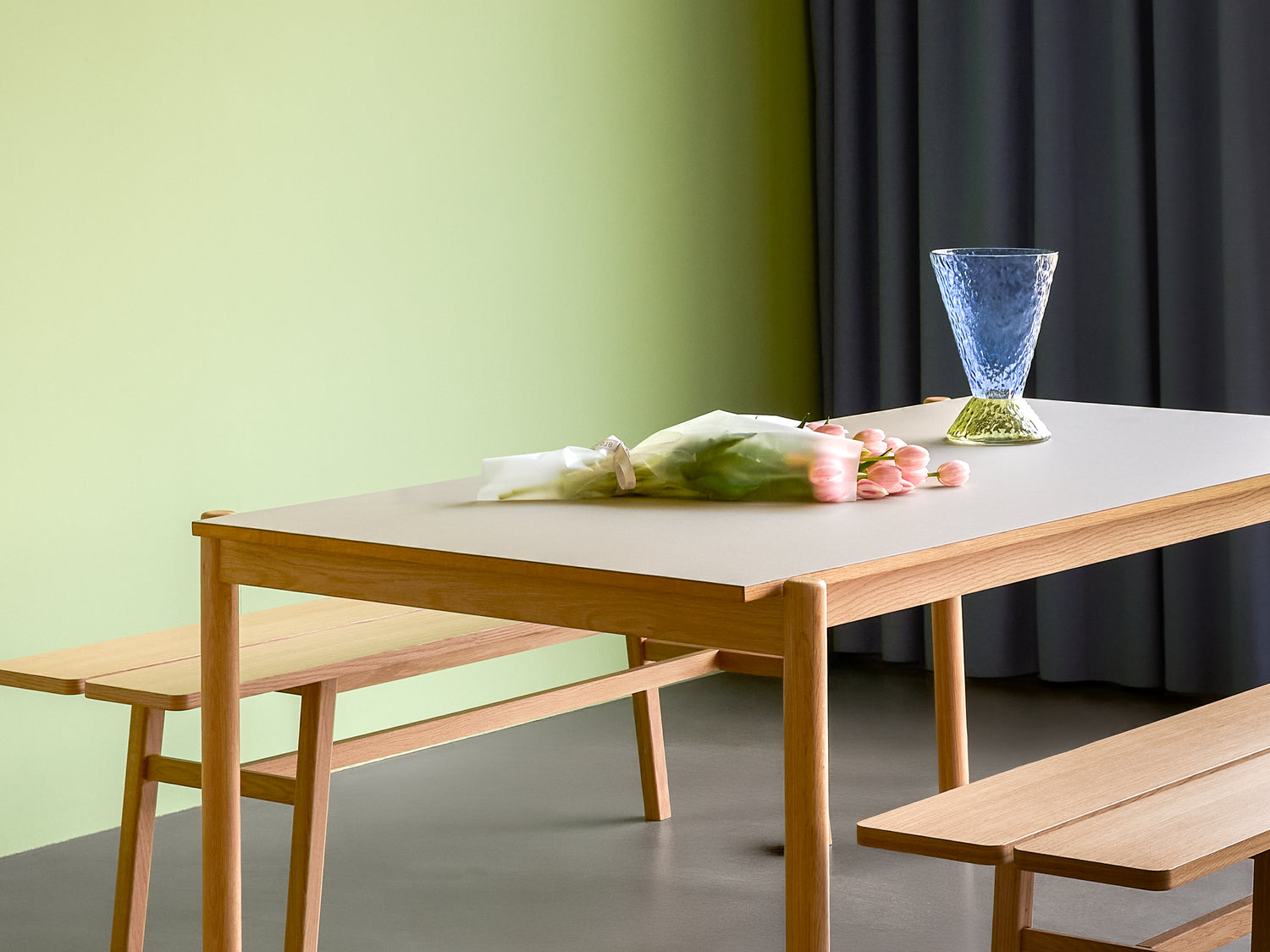 Snedt matbord rektangulärt grått - 190x107xh75cm