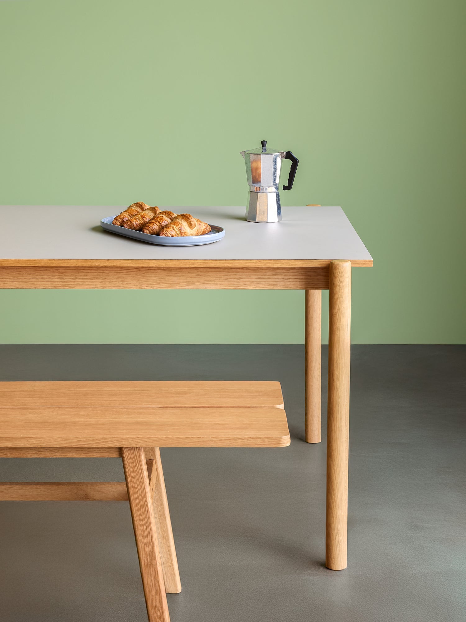 Snedt matbord rektangulärt grått - 190x107xh75cm