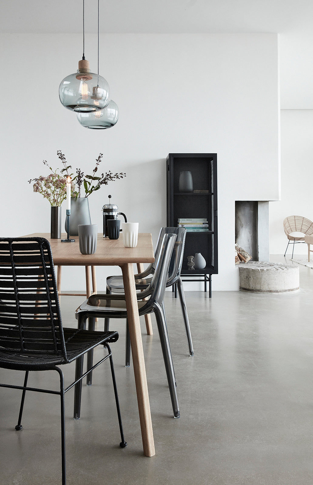 Glänsande vas grå (set med 3) - ø7xh10, ø7xh16, ø7xh20cm