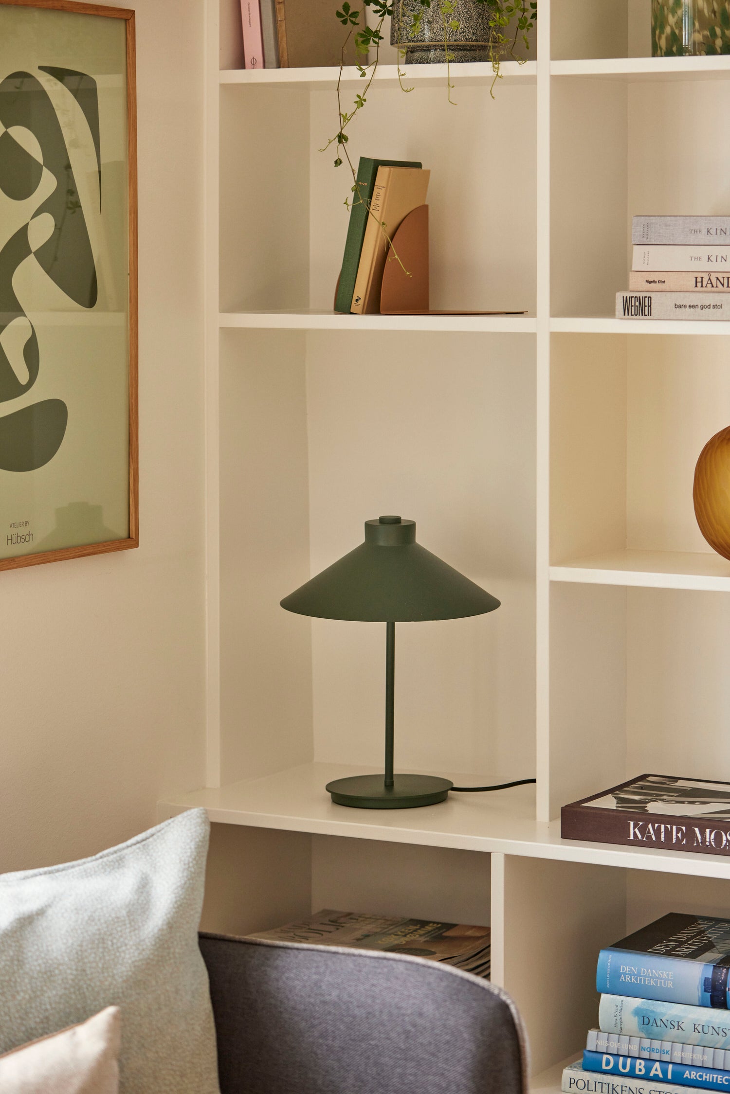 Formbordslampa grönt - Ø30xH38cm, E14
