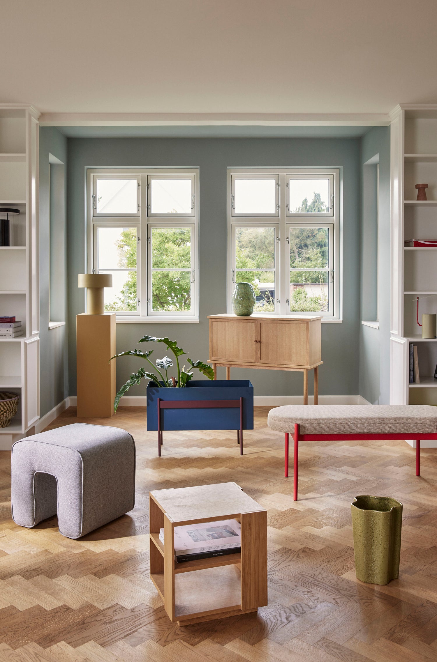 Peppy kurva natur/grön (uppsättning av 2) - Ø34xh21, Ø38xh26cm