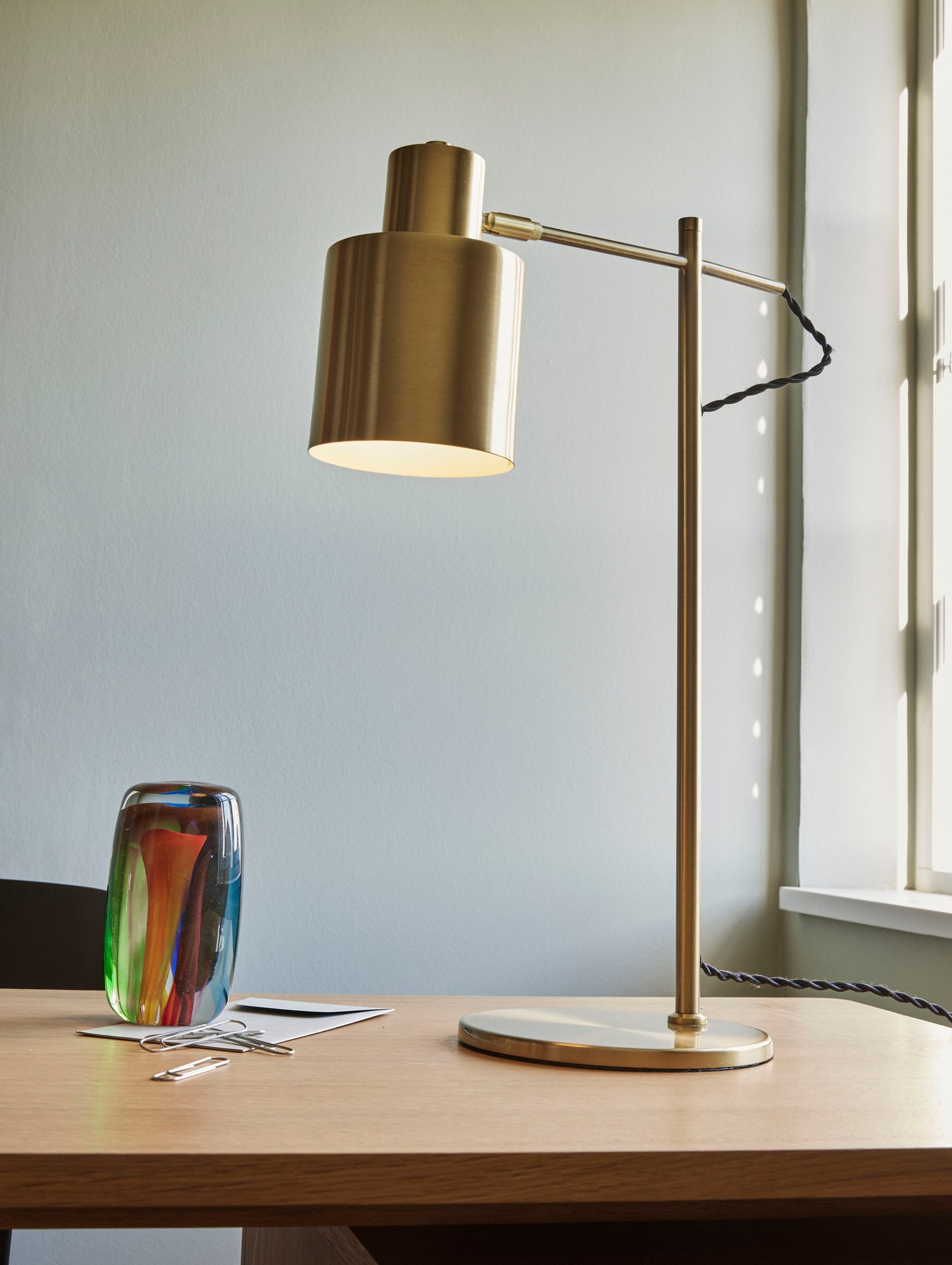 Säkringsbordslampa mässingsfärg - Ø38xh56cm, e27/40w