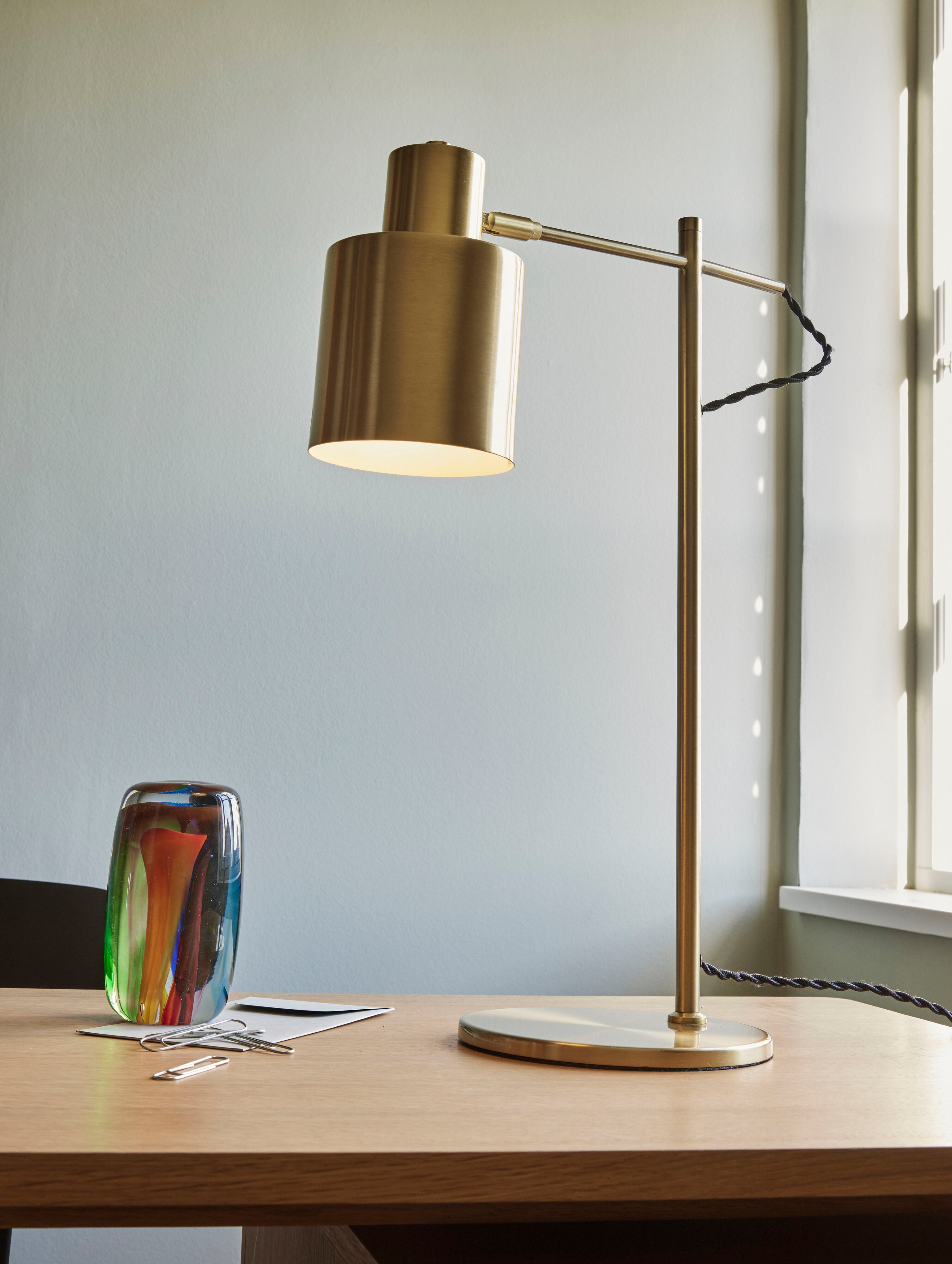 Säkringsbordslampa mässingsfärg - Ø38xh56cm, e27/40w