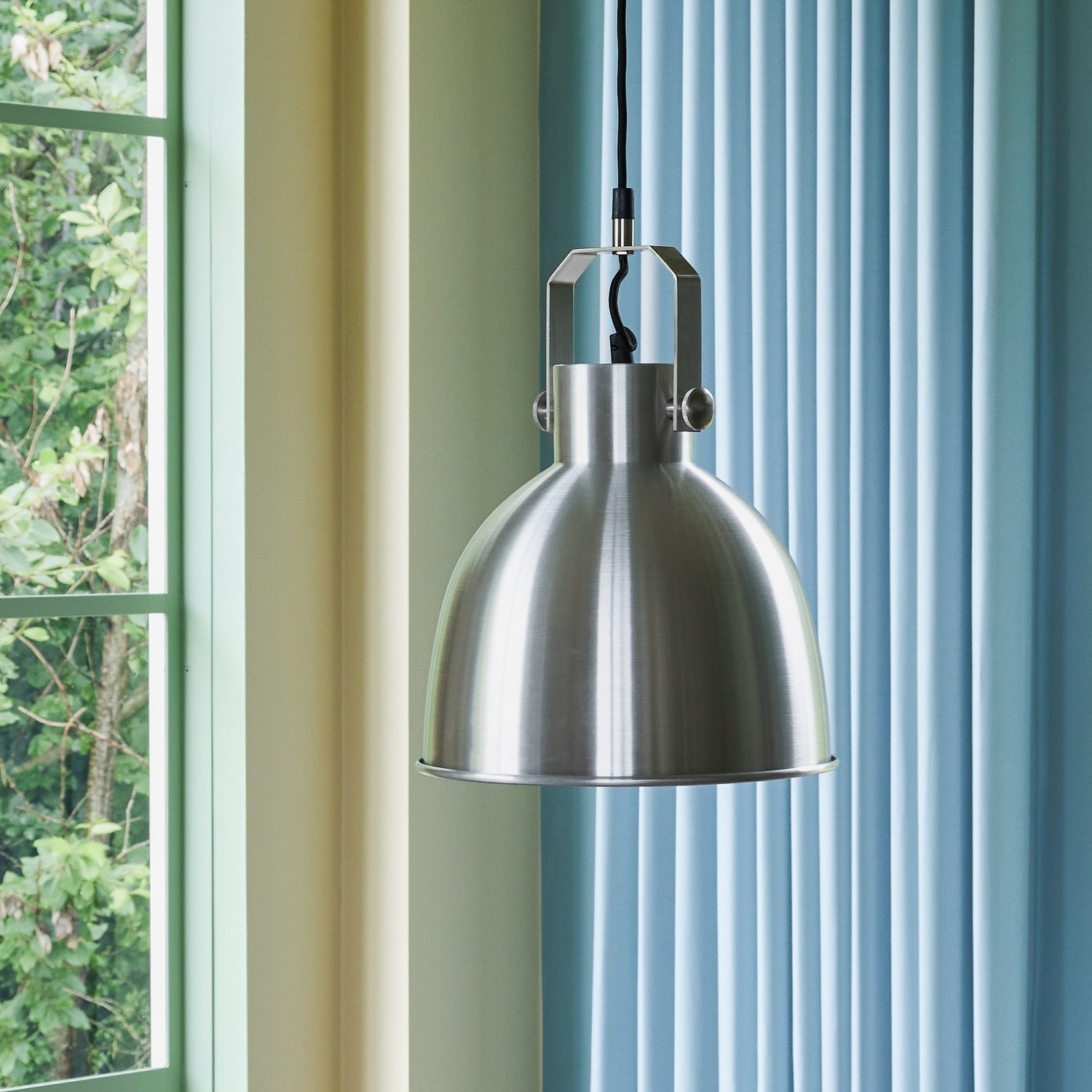 Tydligt pendant borstat stål - Ø29xH41cm, e27/40w