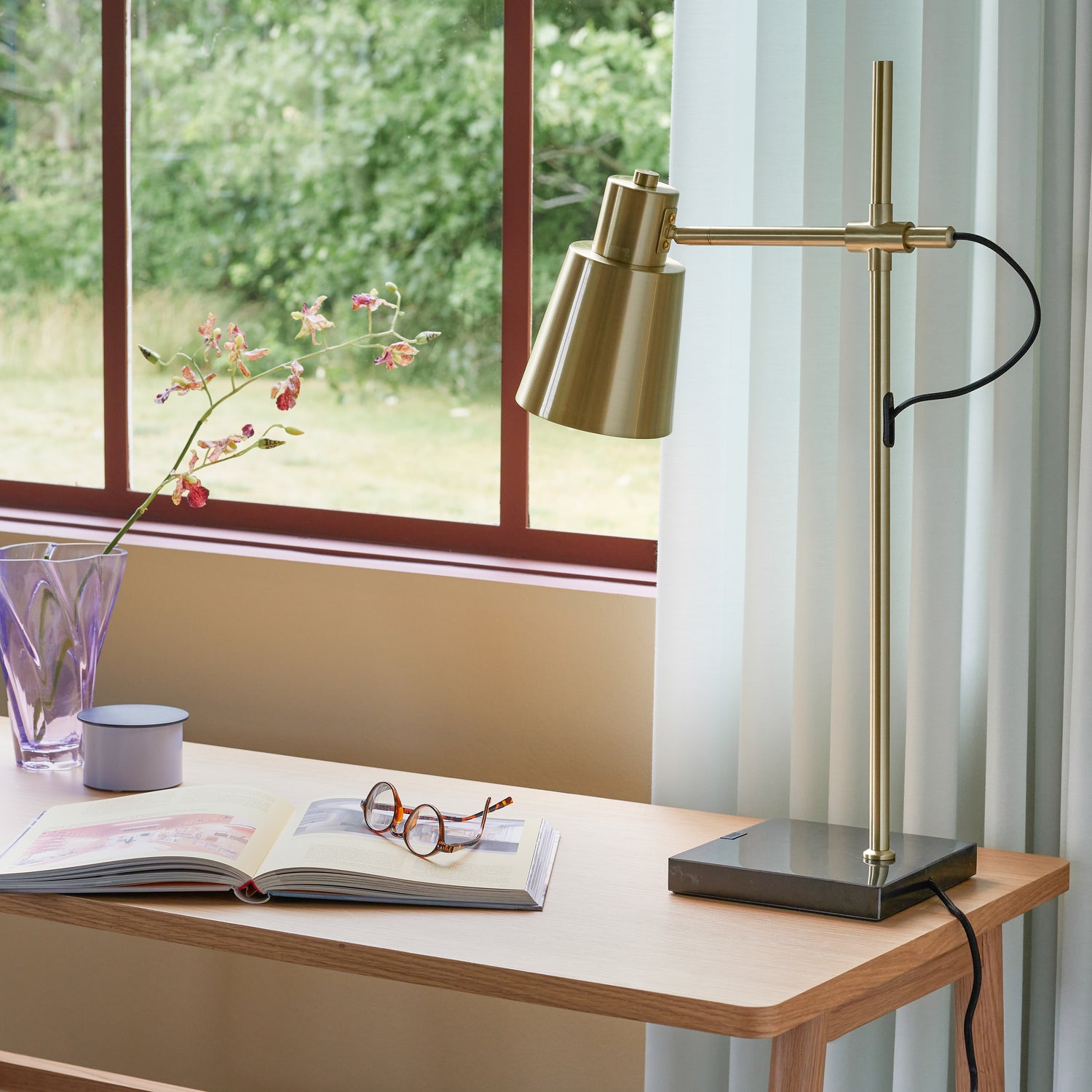 Fusionsbordslamp mässingsfärg - 36x18x64cm, e27/60w
