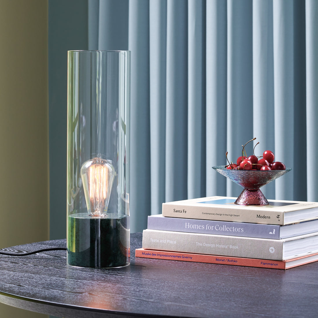 Elegant bordslampa green - Ø12xh40cm, e27/40w