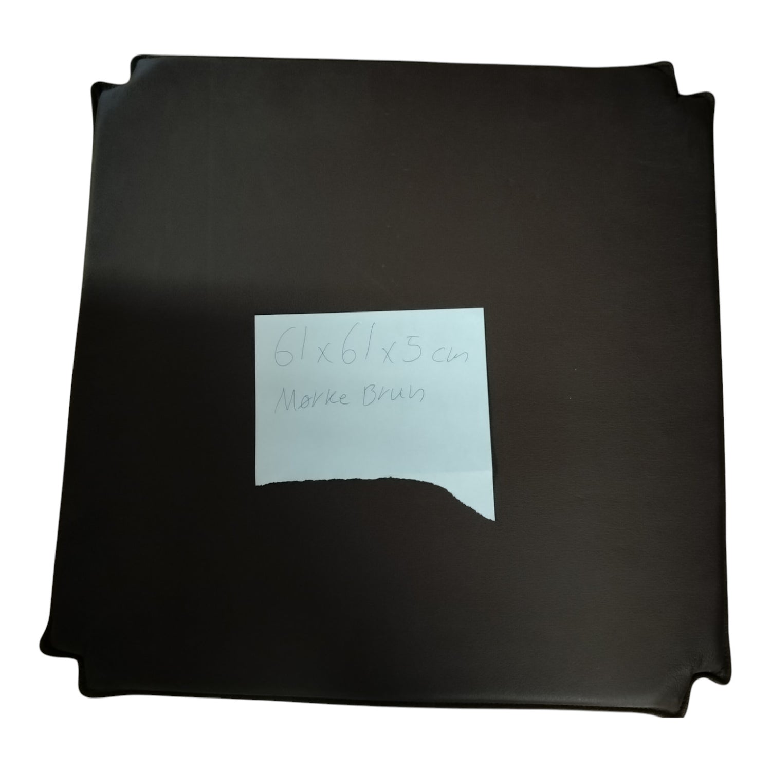 Restavdelning - 61x61x5 cm i mörkbrunt läder med skärning