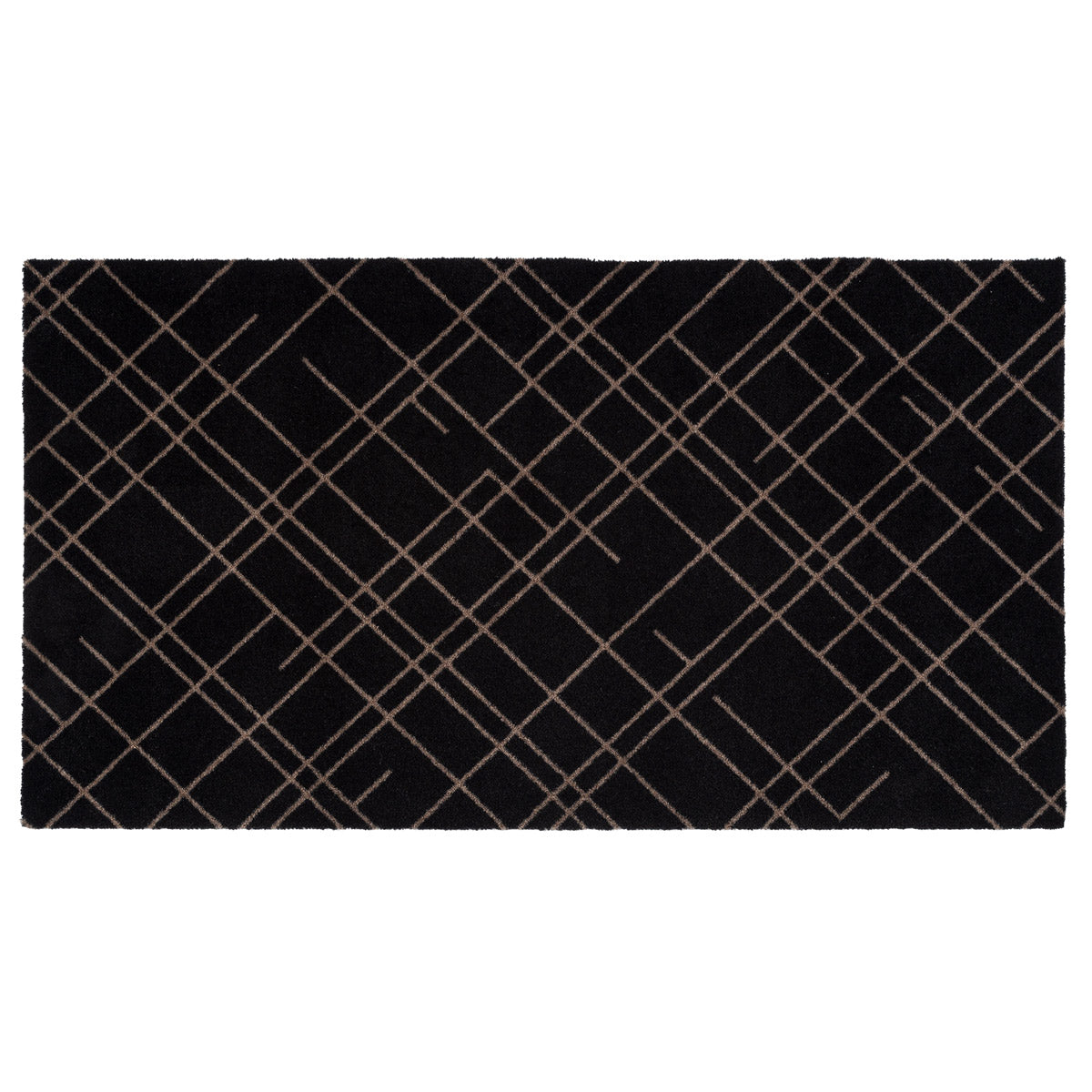Golvmatta 67 x 120 cm - linjer/sand svart