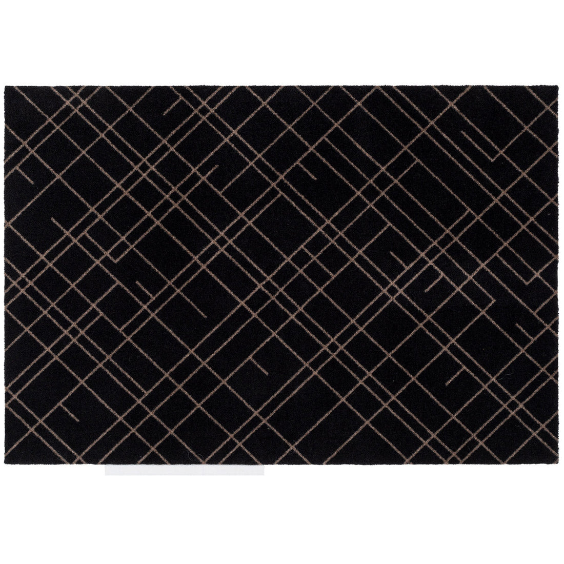 Golvmatta 90 x 130 cm - linjer/sand svart