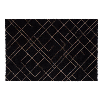 Golvmatta 60 x 90 cm - linjer/sand svart