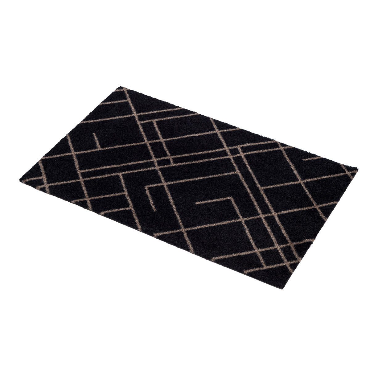 Golvmatta 40 x 60 cm - linjer/sand svart