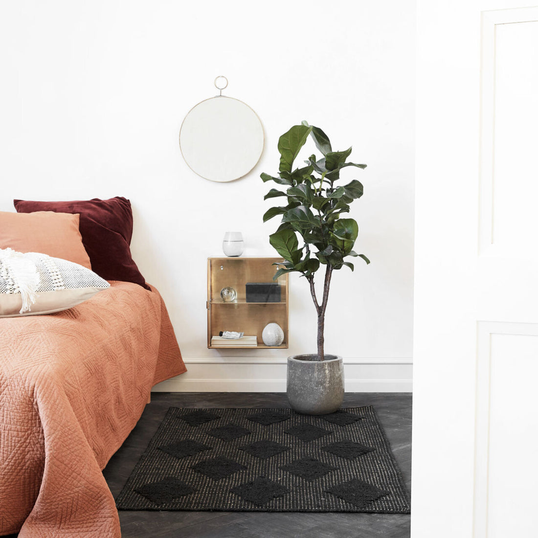 House Doctor Cubie Rug 85x130 cm, svart