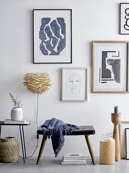 Linda Plaid, blå, återvunnen bomull