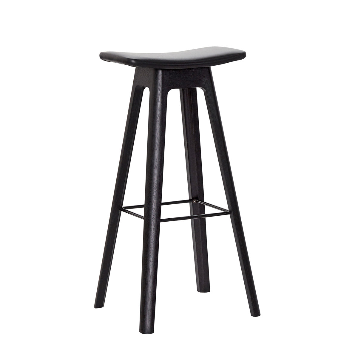 Andersen Furniture - HC1 barstol - sæde i sort læder - understel i sort - H80 cm - Andersen Furniture - DesignGaragen.dk
