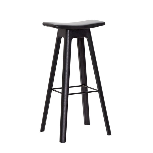 Andersen Furniture - HC1 barstol - sæde i sort læder - understel i sort - H80 cm - Andersen Furniture - DesignGaragen.dk