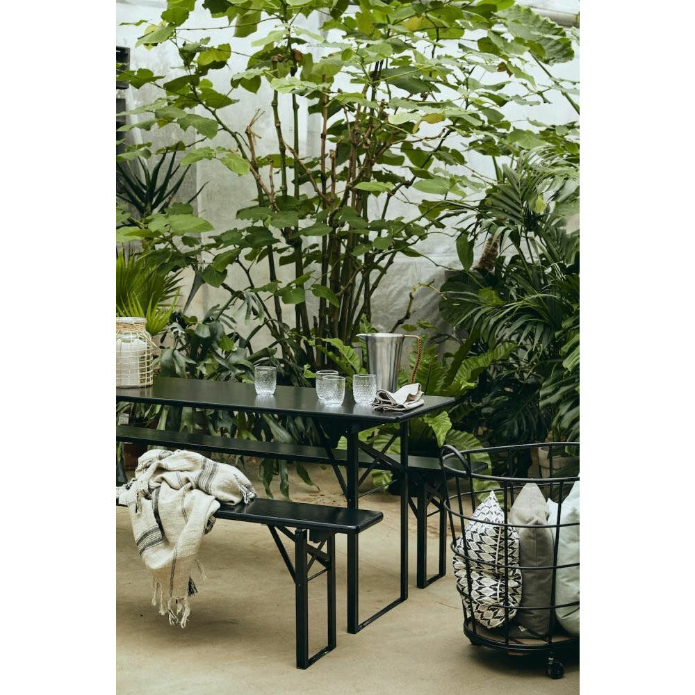 Nordal Garden set med bord och bänkar - 160x60 - svart