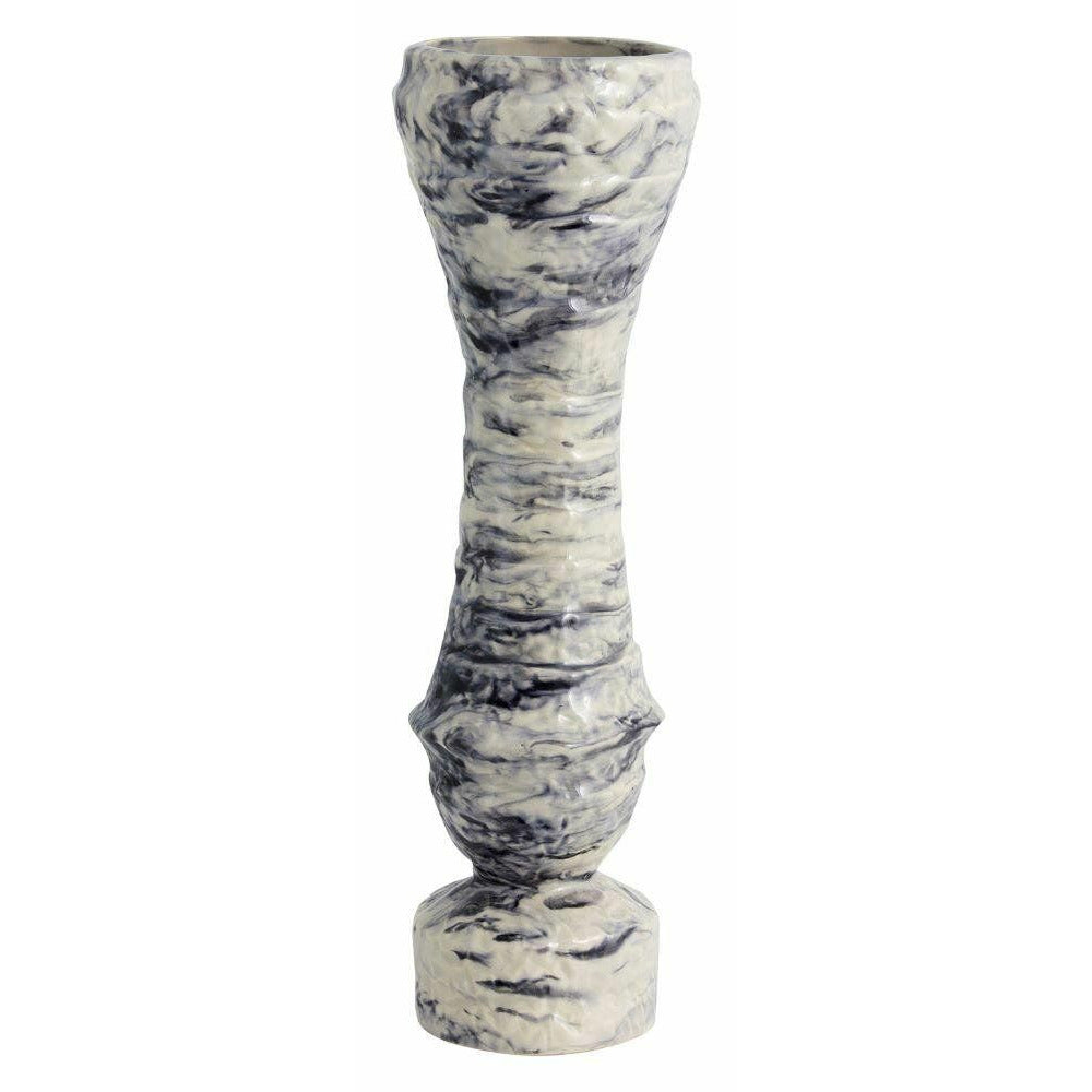 Nordal LUNGA vas i keramik - h39 cm - svart/vit