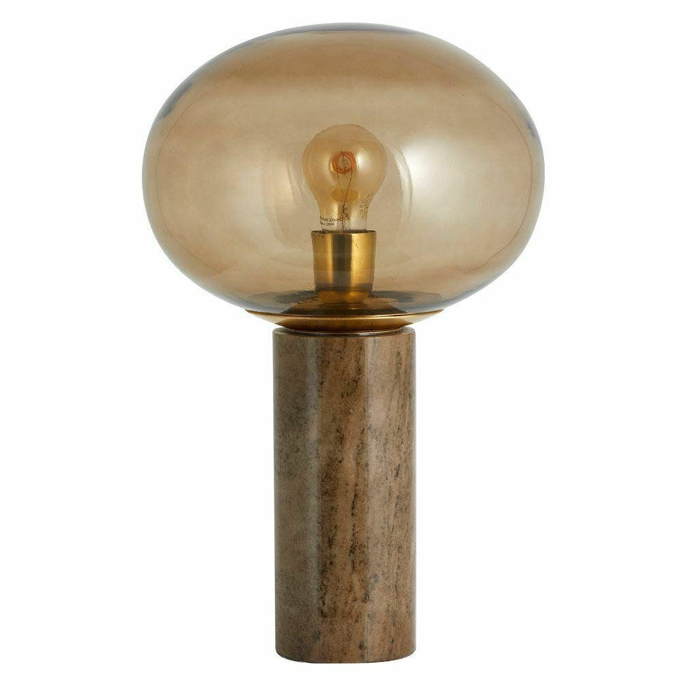 Nordal BES bordslampa i marmor med glas - h45 cm - Rök/brun