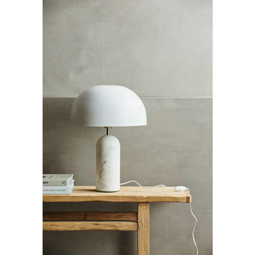 Nordal ATLAS bordslampa i marmor och metall - h49 cm - vit