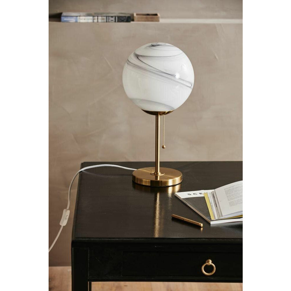 Nordal FAUNA bordslampa i glas - h49 cm - vit/guld