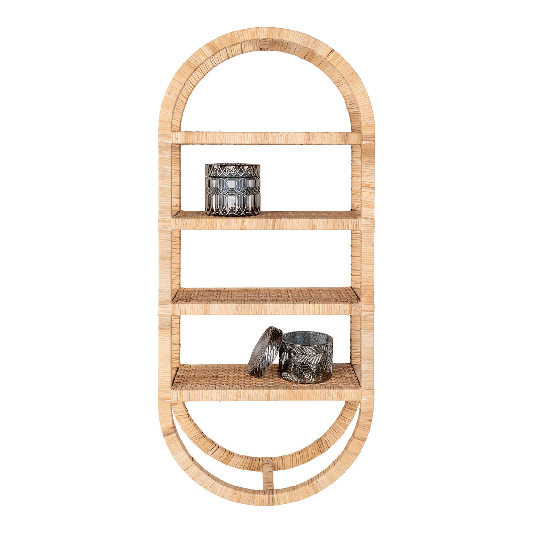 Liege -hyllan - oval hylla i rotting 33x13x78 cm - 1 - datorer