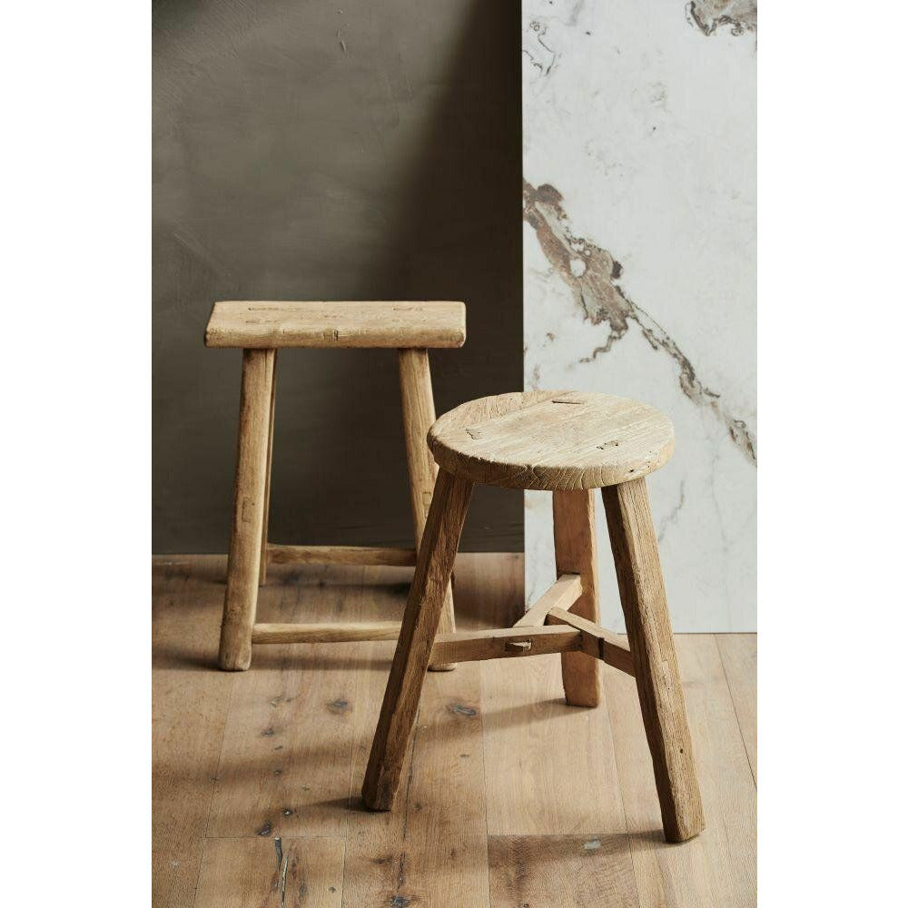 Nordal ARGUN rund pall i trä - H53 cm - naturlig